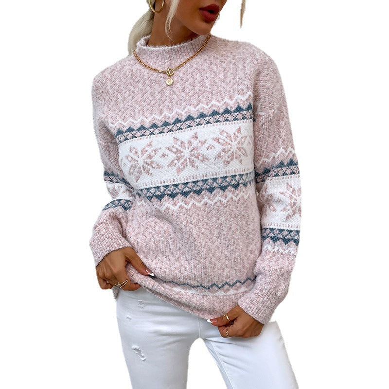 Pull d’Hiver Nordique Jacquard – Spécial Noël
