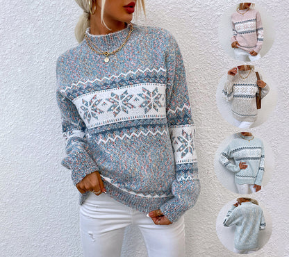 Pull d’Hiver Nordique Jacquard – Spécial Noël