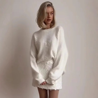 Pull Doux à Col Rond – Jacquard Confortable & Chaleureux | Style Décontracté