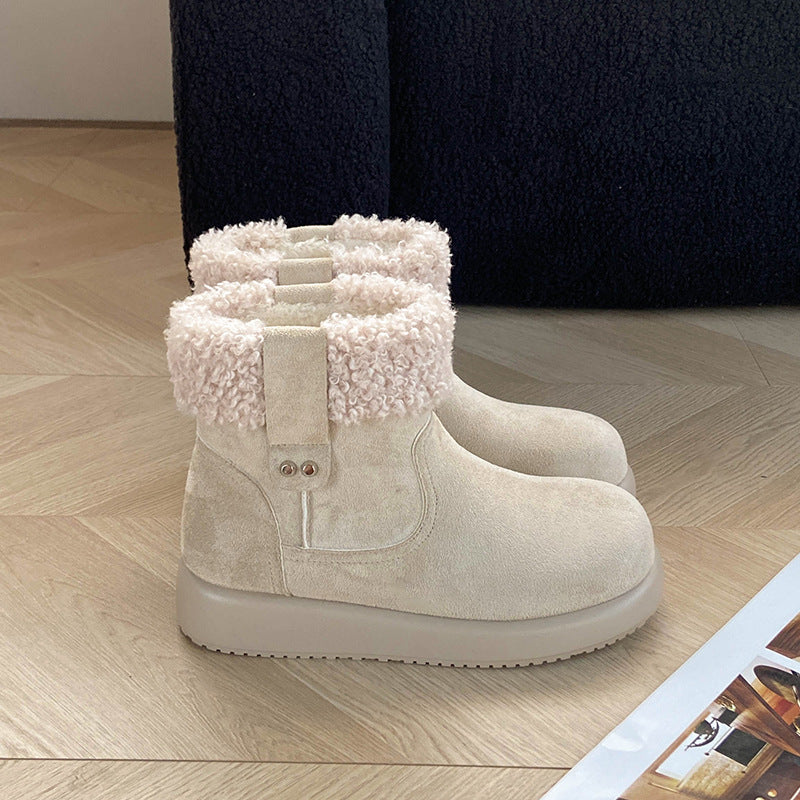 Bottines Hivernales Rétro Femme — Doublure Chaude & Style Douillet