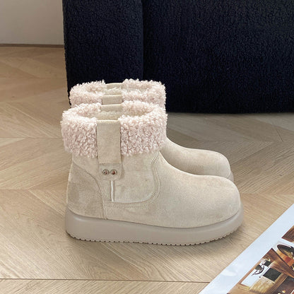 Bottines Hivernales Rétro Femme — Doublure Chaude & Style Douillet