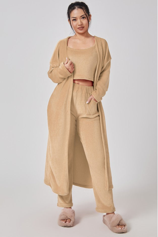 Ensemble Pyjama 3 Pièces Ultra Douillet – Tenue Cocooning d’Hiver pour Femme
