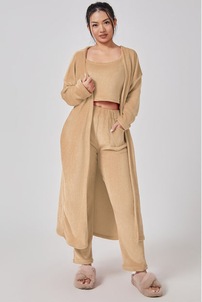 Ensemble Pyjama 3 Pièces Ultra Douillet – Tenue Cocooning d’Hiver pour Femme