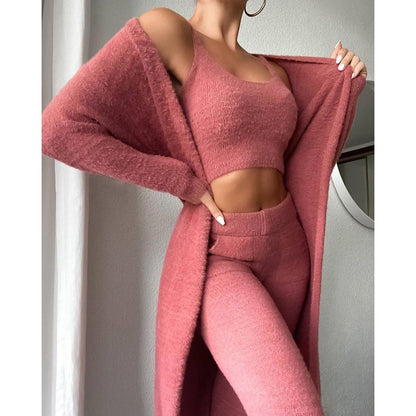 Ensemble Pyjama 3 Pièces Ultra Douillet – Tenue Cocooning d’Hiver pour Femme