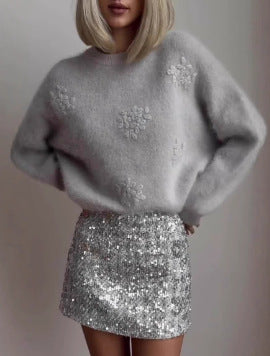 Pull Doux à Col Rond – Jacquard Confortable & Chaleureux | Style Décontracté