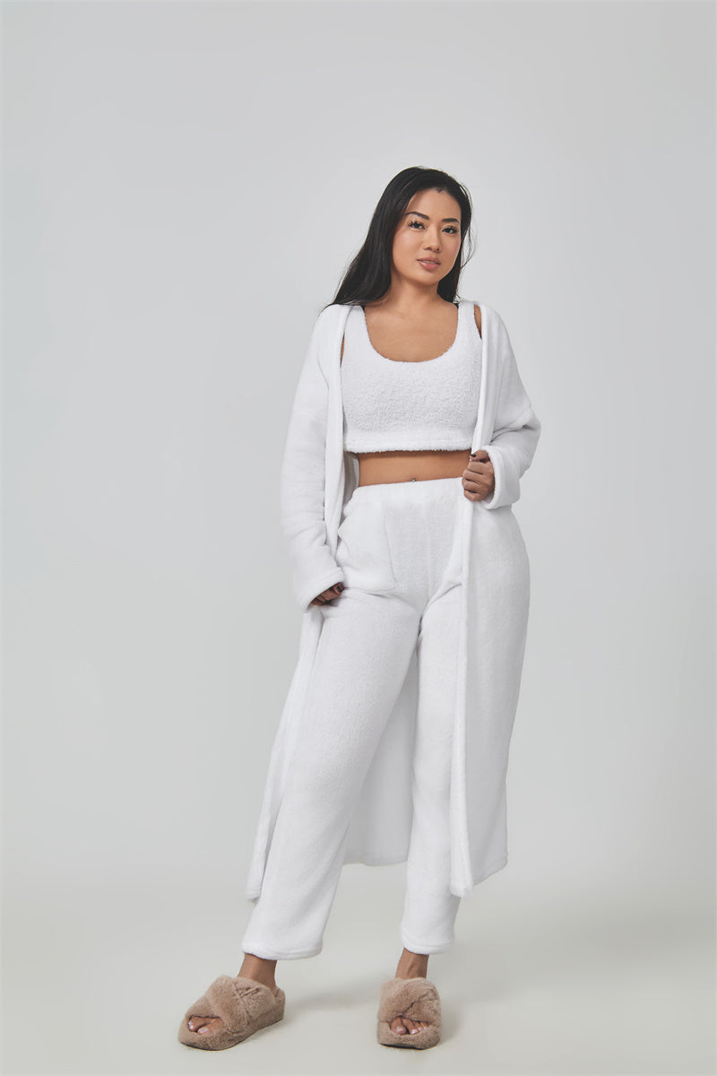 Ensemble Pyjama 3 Pièces Ultra Douillet – Tenue Cocooning d’Hiver pour Femme